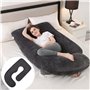 Housse de coussin de grossesse, en forme de J, pour coussin de positionnement latéral, coussin de corps amovible en coton, lavab