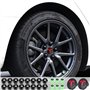 Kit de Capuchon de Roue pour Tesla, Ensemble de Capuchon de moyeu Central Cache d'écrou de Roue Couvercle de moyeu de Modificati