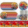 Lot de 61 ustensiles de fête Motorcycle pour anniversaire d'enfant