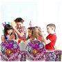 Doyomtoy Vaisselle de fête pour enfants,Set de Vaisselle pour Fête d'Anniversaire,61 Pièces Vaisselle Papier Set Assiettes en Pa
