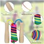 mizikuu corde à sauter enfant, 2 pièces Corde à Sauter avec poignée en Bois Réglable Poignée Antidérapantes Corde de Coton Color