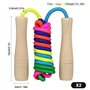 mizikuu corde à sauter enfant, 2 pièces Corde à Sauter avec poignée en Bois Réglable Poignée Antidérapantes Corde de Coton Color