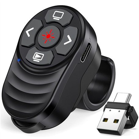 Anneau de Doigt Telecommande Powerpoint Rechargeable Pointeur Presentation