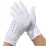 MATORD Gants Blancs Surpiqués en Nylon - 2 Paires Avec Boutons Pression pour Policier