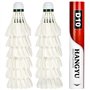 ALFFREUDE 12 Pcs Volant Badminton Plume Badminton en Plumes de Canard Balles de Badminton à Grande Vitesse Volants de Badminton
