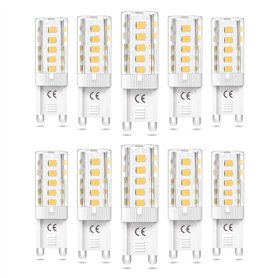 Bonlux Ampoule G9 LED Blanc Chaud 3000K Dimmable, 4W Équivalent 40W Lampe Halogène 300LM AC220-240V 10PCS Bonlux Ampoule G9 LED Blanc Chaud 3000K Dimmable