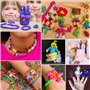 LUZOON 15000+ Elastique Bracelet Enfant Kit XXL, 45 Couleurs Loom Bands Enfant Boite de Rangement à 3 Couches Bricolage Élastiqu