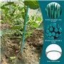 mizikuu 50 Pièces Tiges de Support pour Plantes, 38CM Stake de Plante en Bois Vert Tuteurs de Plantes avec 30 Yard Ruban de Papi