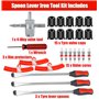 KAHEIGN 39 Pièces Outil de Levier de Pneu, 3Pcs 30CM Cuillères à Démonter Pneus avec 3Pcs Protecteurs de Jante, 15Pcs Bouchons e
