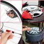 KAHEIGN 39 Pièces Outil de Levier de Pneu, 3Pcs 30CM Cuillères à Démonter Pneus avec 3Pcs Protecteurs de Jante, 15Pcs Bouchons e