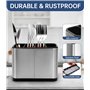 Zaxiva Range Couverts 4 Compartiments Rangement Cuisine, Porte Ustensiles Organiseurs, Range-couverts Anti-dérapant en acier ino