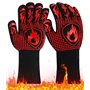 Gants de Barbecue Gants Anti Chaleur Jusqu'à 800°C Gants de Barbecue Universel Gants pour Barbecue Antidérapants Gant de Cuisine
