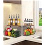 Zaxiva 2 Etages Corbeille a Fruit, Panier a Fruit etagere de murale cuisine, Rangement de cuisine empilable, Avec un Couvercle e