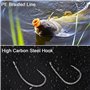 Bas de Ligne Hamecon Carpe Bas de Ligne Carpe 18 Pièces Ligne Pêche Carpe Hameçons avec Stoppeurs pour Bouillettes (6# 8# 10#)