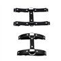 2Pcs Harnais de Jambe en Cuir élastique Double Rangée Jarretière Punk Harnais Porte Jarretelles Anneau pour Femme Fille Noir