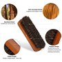 Brosse Chaussure,2 PCS Brosses à Chaussures en Poils Naturel en CRIN de Cheval + Petite Brosse à Cirage en CRIN de Cheval Haute 