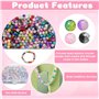 GZhaizhuan 600 Pièces en Boîte Colorées Perles de Verre, 8mm Rondes Perles Craquelées pour DIY Fabrication de Bijoux Collier Bra