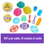 KINETIC SAND SABLE MAGIQUE - ULTIMATE SANDISFYING SET 907 G + 10 MOULES - Créez Différentes Formes Hypnotisantes avec Ce Sable M