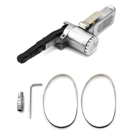 QWORK® Ponceuse polisseuse à bandes avec 6 pièces Bande 330 * 10 mm