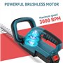 Quorium Taille-Haies sans Fil 20V: 510mm Taille Haie Electrique avec Batterie 2 x 2Ah et Chargeur Rapide, Taille haie Thermique 
