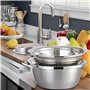 MAOYUAN Edelstahl Seiher und Schüsselset Passoire Inox 2 Pièces Passoire avec Bol de Cuisine en Acier Inoxydable Saladier Passoi