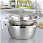 MAOYUAN Edelstahl Seiher und Schüsselset Passoire Inox 2 Pièces Passoire avec Bol de Cuisine en Acier Inoxydable Saladier Passoi