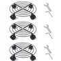 Hayan - Lot de 3 plateaux ronds pour pot de fleurs avec roulettes - 27
