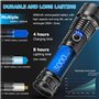 Lampe Torche LED Ultra Puissante, USB Rechargeable XHP70.2 Lampe de Poche 90000 Lumens, 5 Modes Haute Puissance Torche IPX65 Éta