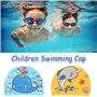 2 Pcs Bonnets de Bain Mignons Enfants Bonnets de Natation de Compétition Dessin Animé Bonnet de Bain en Polyester Élastique Bonn