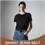 AABDTYYD Lot de 2 Ceinture Femme,Ceinture Fine Femme pour Pantalons en Jean,Ceintures en Cuir PU pour Femmes avec Boucle Dorée,C