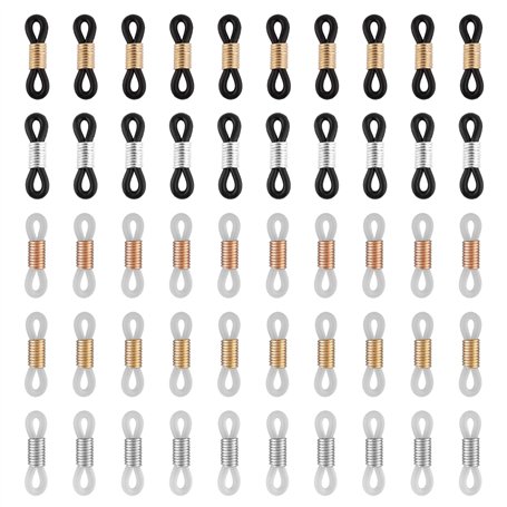 HAOBIN 50 Pieces ExtréMitéS De ChaîNe De Lunettes Boucle De ChaîNe De Lunettes ExtréMitéS ChaîNe De Lunettes Connecteur D'ExtréM