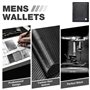 WONSEFOO Portefeuille en Cuir Carbone pour Hommes Bloquant RFID avec 11 Emplacements | Vertical à Trois Volets | Cadeaux de Noël