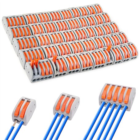 Diompirux 45 pièces Connecteurs de Fil de Câble électriques Compacts kit(2/3/5 entrées)