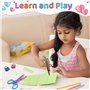 Lot de 6 Ciseaux de Bricolage pour Enfants avec 6 Perforatrices à Papier, 6 Formes de Coupe Différentes, Ciseaux à Papier pour E
