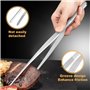 Pincette de Cuisine Acier Inoxydable,2 Pièces Pince Inox Cuisine,Pince de Cuisine,Longue Pince Cuisine pour Cuisiner Griller et 