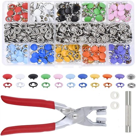 Wenrescry Lot de 200 boutons-pression avec pince