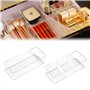 QINERSAW 2 PCS Boîte de Rangement Transparente Maquillage 23 * 9.5 * 6cm Organiseur Maquillage Transparent Boite Rangement Plast