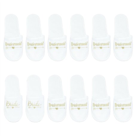 Sporgo Team Bride Pantoufles 6 paires : pantoufles pour mariage mariée demoiselle d'honneur Pantoufles de mariée Pantoufles de m