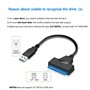 Cable sata to usb Adaptateur usb sata Compatible avec les disques durs externes et internes Adaptateur SSD/HDD 2,5 pouces Compat