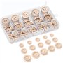 bouton bois 140 pièces ,boutons mercerie, boutons 2 trous,bouton bois naturel idéal pour coudre et créer des décorations 15/20/2