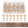 bouton bois 140 pièces ,boutons mercerie, boutons 2 trous,bouton bois naturel idéal pour coudre et créer des décorations 15/20/2