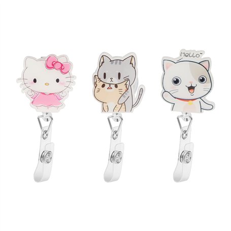 3 Pièces Porte Badge Enrouleur Fantaisie