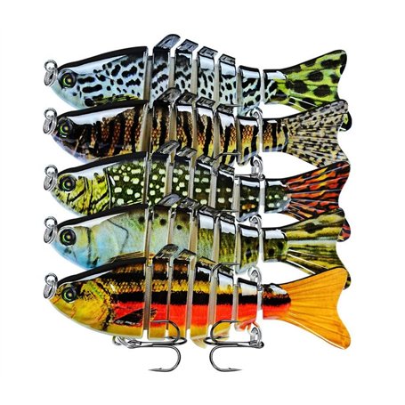 CHSEEO 1Pc 10cm/15.5g Leurres de Pêche Multi Articulé Bionic Leurre Vivant Multisegements Durs Appât de Pêche Crankbait Dur Swim