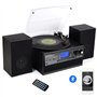 DIGITNOW! Tourne-Disque Bluetooth Viny pour CD, Cassette, Radio AM/FM et entrée auxiliaire, Port USB et encodage SD, télécommand