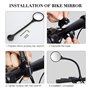 Rétroviseur de Vélo à Guidon Réglable 360° - Miroir Convexe en Acrylique Rotatif - Sécurité pour VTT, Électrique, Cyclomoteur
