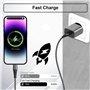 Câble iPhone, Cable Chargeur iPhone 3m/Lot de 2 Certifié MFi Câble Lightning USB iPhone Cable 3m Long Nylon Cable iPhone USB Cor