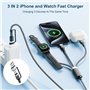 3 en 2 Câble pour Apple Watch et iPhone, 2M Chargeur apple watch chargeur USB C avec port Lightning/USB C pour Apple Watch Serie