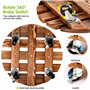 PETSUPS Lot de 2 supports de plantes en bois avec roues de 30 cm avec roulettes verrouillables en métal robuste