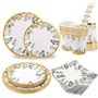 CEILIWEN Lot de 125 assiettes en carton vert sauge pour 25 invités