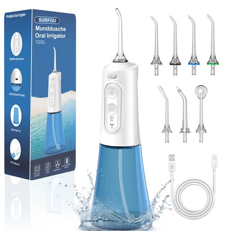 SURFOU Jet Dentaire Hydropulseur Professionnel Portable Water Flosser for Teeth